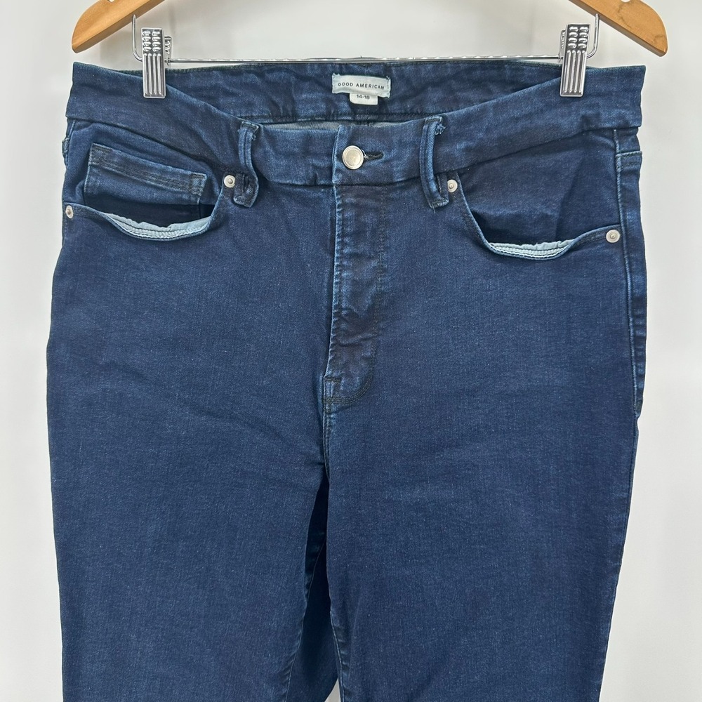 Good American Skinny Jeans Womens 14-18 Blue Denim High Rise Classic Fit Stretch